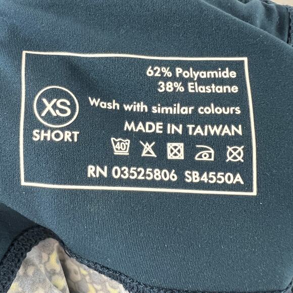 SWEATY BETTY The Power Leggings Blue Hexagon Mid-Rise Breathable Size XS Short - Picture 6 of 6